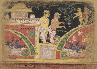 Krishna Overturning the Cart, c. 1520-30 by Unbekannt Unbekannt